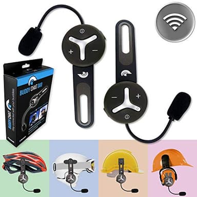 BuddyChat Duo (2er Set) Bluetooth® Headset Fahrrad Sport Ski Arbeit Intercom Helm Headset, Freisprechanlage Funkgerät, Gegensprechanlage, DSP-Geräuschunterdrückung, Reichweite bis 1000m