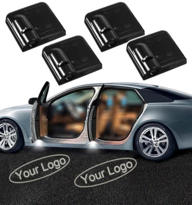 NewL 4 Stück benutzerdefinierte Logo Bild Led Projektor Auto Tür Willkommen Lichter (Schwarz, stück, 4)