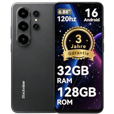 Blackview Wave 10 Smartphone Ohne Vertrag, Android 16 Handy,6,88" 120Hz, 32GB+128GB/2TB,32MP 13MP/5000mAh,4G Dual SIM Smartphones Günstig Neu,WiFi 5G/GPS/3,5mm/FM/3 Jahre Garantie