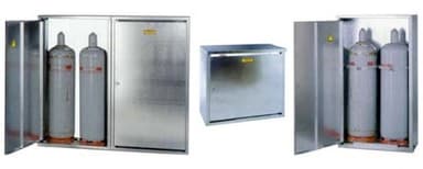 GOK Flaschenschrank 2 x 33 kg mit Rückwand für die Sicherheit der Flaschen