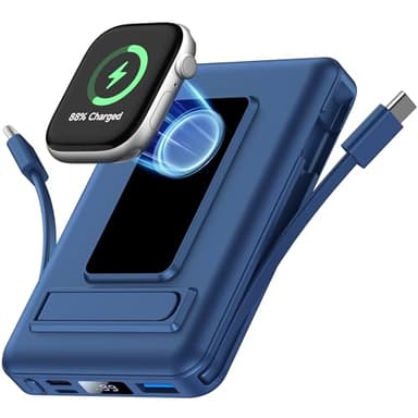 Vexnara für Magsafe Powerbank, 10000mAh Magnetische Kabellose Power Bank für iPhone, 20W Schnelllade Externe Akkupack Wireless mit LED Display für iPhone Air/17/16/15/14/13/12 und Alle Apple Watch