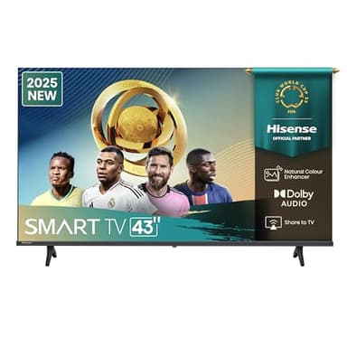 Hisense 43 Zoll 43A6Q 4K UHD Dolby Vision HDR VIDAA Smart TV mit YouTube, Netflix, Disney+, Channel + (2025 Model)