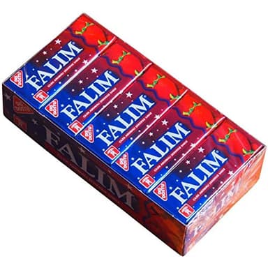 Falim Kaugummi mit Erdbeeraroma ohne Zucker (20 x 5 Stück/140g)